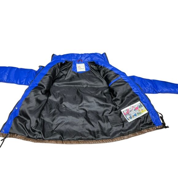 "MONCLER" GRENOBLE Puffer Coat SZ 2 90% Down 10% Feather Brown/Black Hooded - Picture 10 of 16